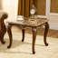 Table de bout Liana, sculptures ornées de cerisier brun classique, 28 po