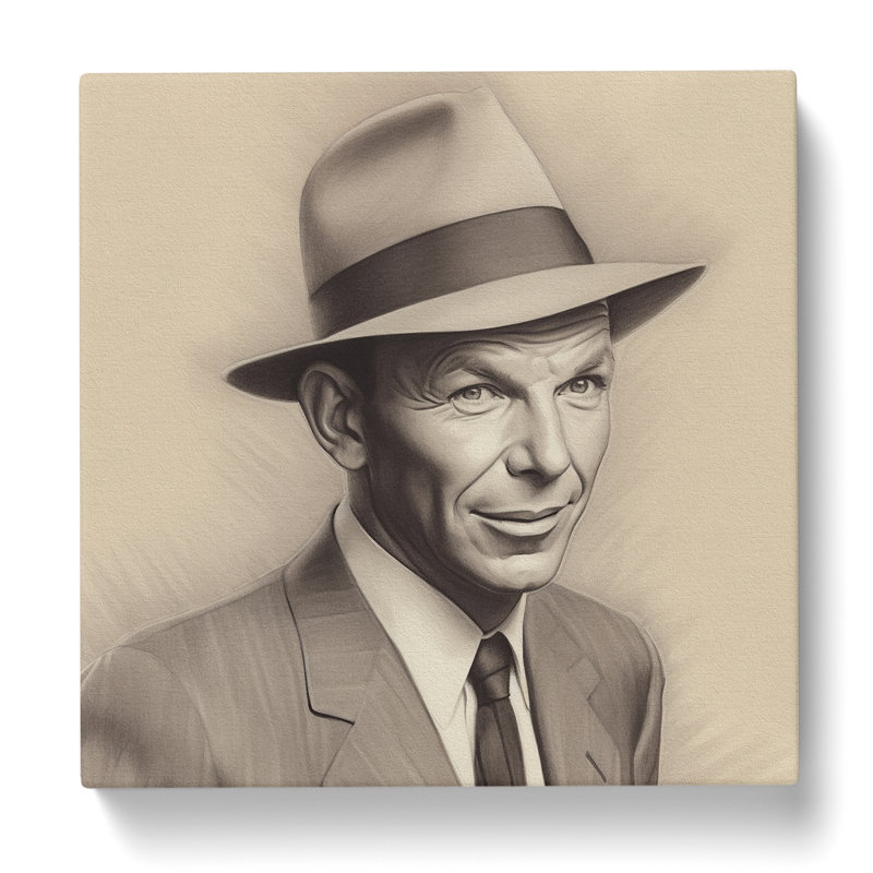Frank Sinatra Drawing - Wrapped Canvas, 50cm H x 50cm W x 3cm D