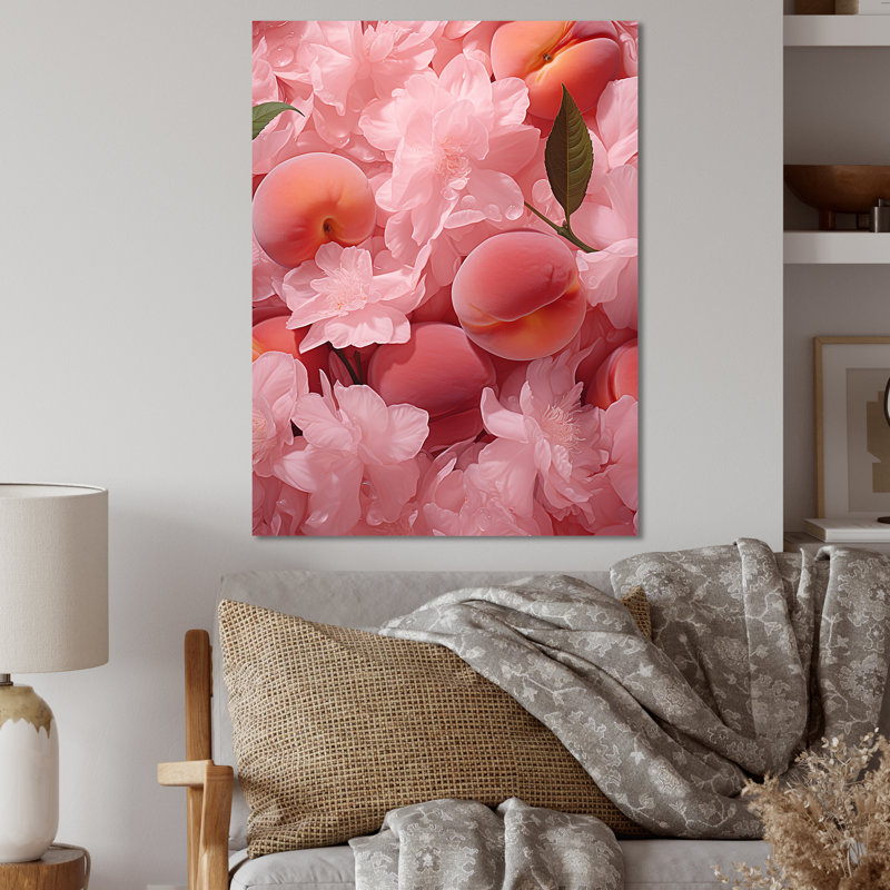 Juice Peach Fruit Delight 4 - fruits, art mural en métal, H 20 po x l 12 po x P 1 po