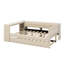 Lit plateforme tapissier avec tablettes de rangement, bureau, station de charge et lit gigogne-1994904046