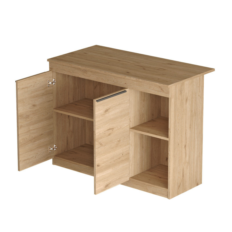 Modern Kitchen Table, Oak Color, 47.2 x 34.7 x 23.6 inches | 100% Melamine Coated Particle Board, Thickness: 0.7 inches | Stylish and Durable Design for Dining & Entertaining, Perfect for Contemporary Homes