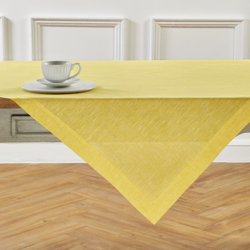 100% Pure Linen Table Throw - Athena, Chambray Olive