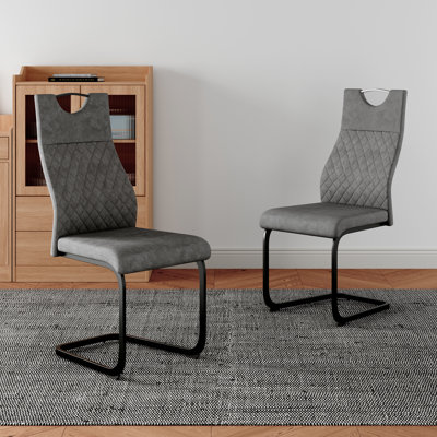 49cm H Fabric Upholstered Upholstered Back Side Chair in Gray