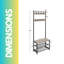 Aketzali Hall Tree 72.5cm Wide Grey Rustic with Shoe Storage Shelves Entryway Hallway Furniture