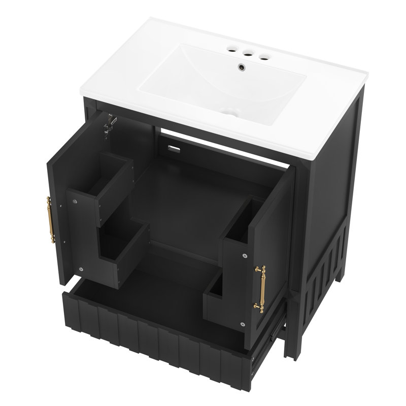 30" Bathroom vanity with sink, Black