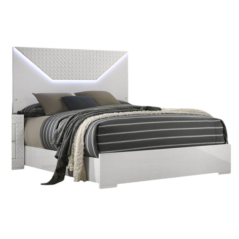 Tête de lit blanche avec meuble pour chambre à coucher 1pc