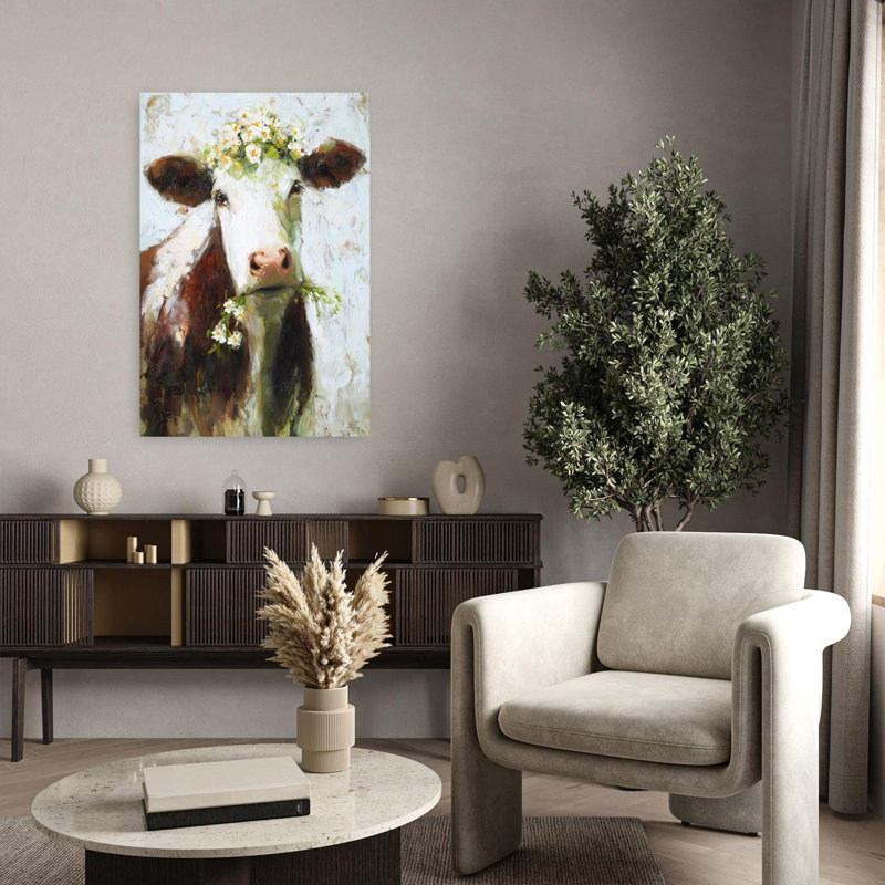 «Daisy Dreamer», art abstrait contemporain contemporain, paysage naturel, H 36 po x l 24 po
