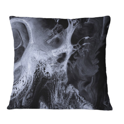 Coussin décoratif en marbre noir et blanc - imprimé moderne