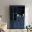 Armoire de rangement de garage autoportante 47,2 "avec huche, portes en verre, 4 tiroirs, tablettes de porte et plateaux coulissants-1268266763