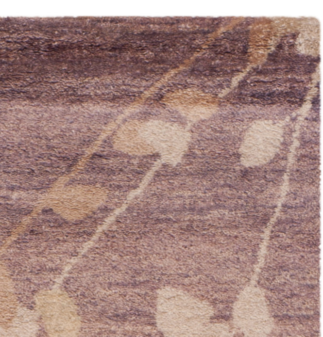 Martha Stewart Wool Pile Floral Rug in Beige/Rust, Rectangle 5'6" x 8'6"