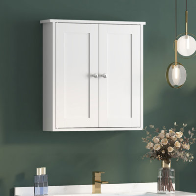 22*23in Double-Door Wooden Vintage Bathroom Cabinet