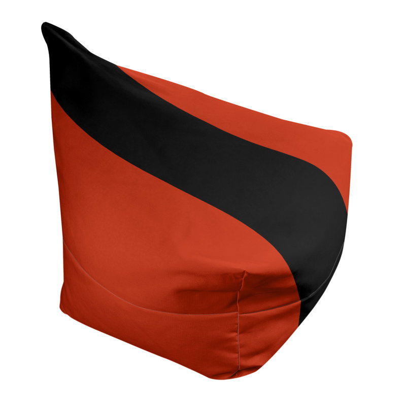 Bean Bag Cover, 30" H x 27" W x 2" D, Red/Black