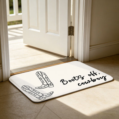 Beige Cowboy Boots Floor Rug 24"x 36" for Front Door