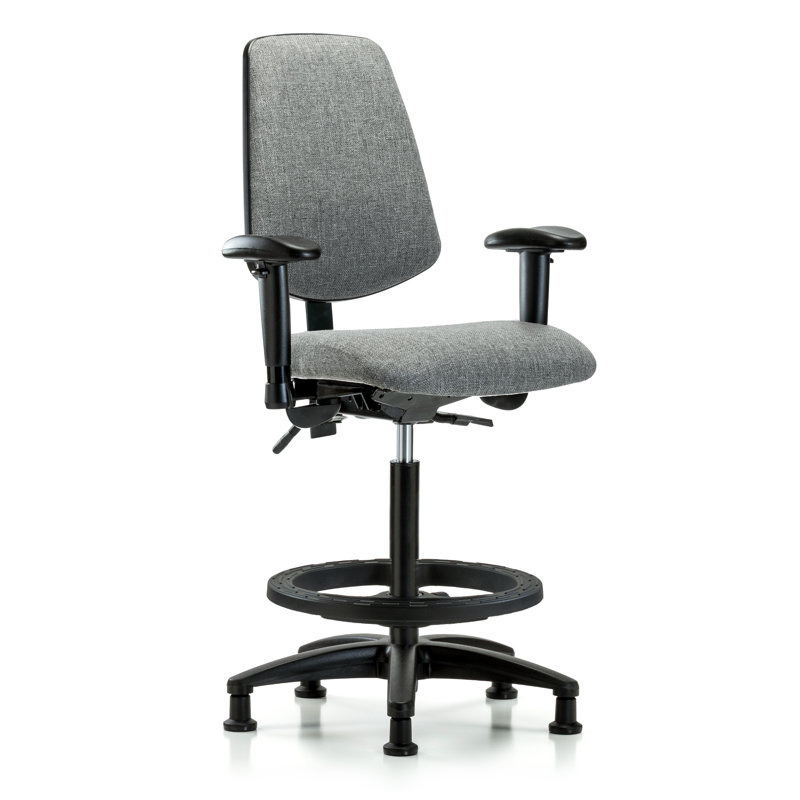 Carli Drafting Chair, Glides, Gray, Included