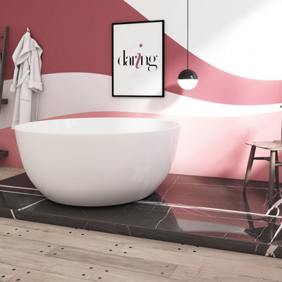 Baignoire ronde en acrylique blanc simple moderne
