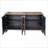 Cabinets Farmhouse 4 Door Storage Cabinet with Adjustable Shelves | Solid Wood + MDF | Walnut Brown | Living Room