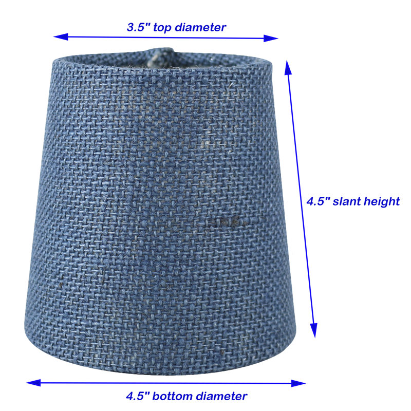 Ensemble de 5 abat-jour lustre bleu en toile de jute avec clip Meriville, 3,5 po x 4,5 po x 4,5 po, Bleu denim
