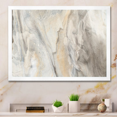 Liquid Art Waves In Shades Of Gray V - Print on Canvas