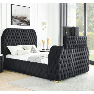 Foyer électrique encastré avec lit pour lit très grand capitonné 1pc