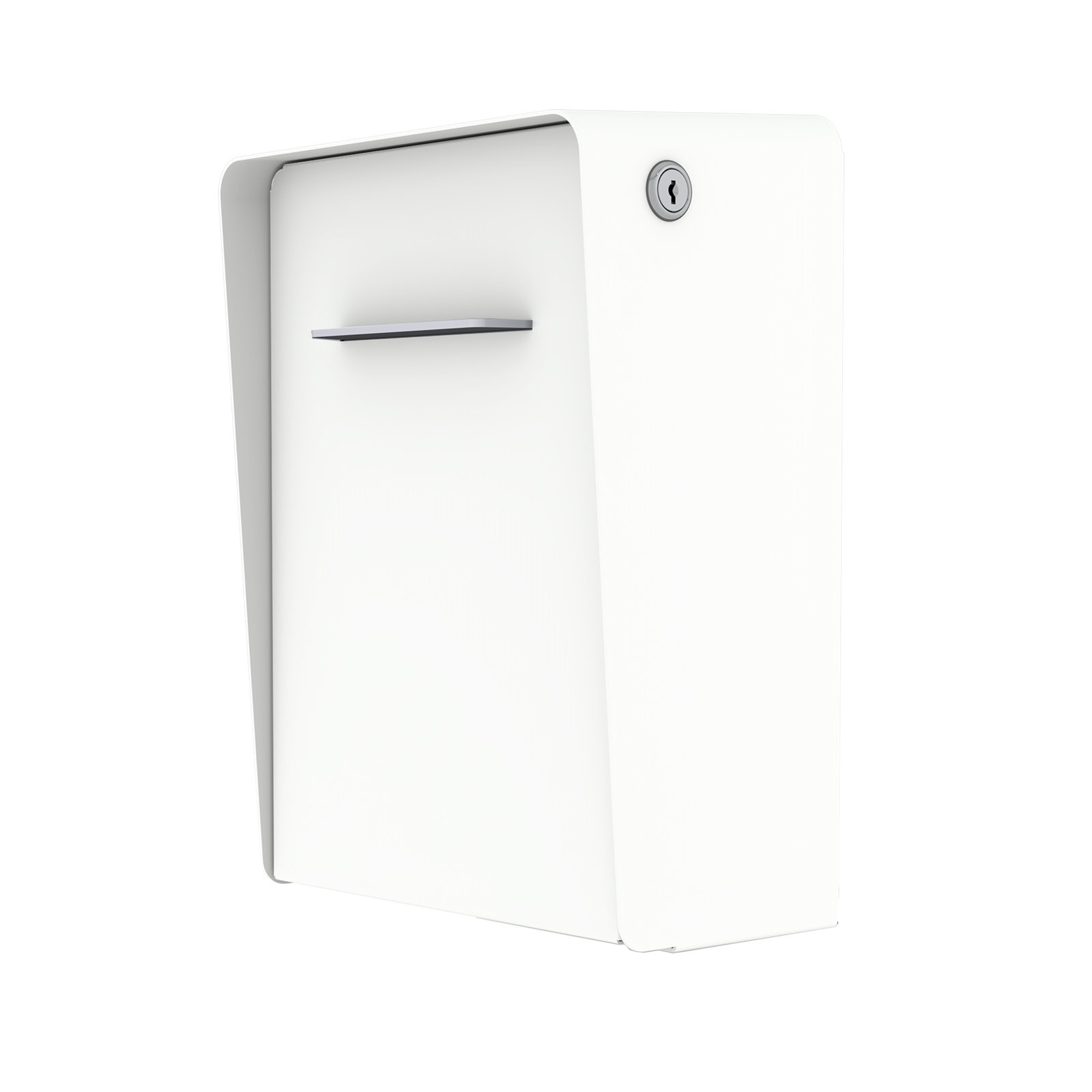 Modern Locking Wall Mounted Mailbox, Satin White