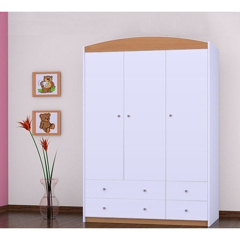 Worrell 3 Door Wardrobe, Brown