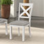 Contemporary 7Pc Dining Set White Oak Table W Leaf 6X Side Chairs Cross Back Cushion Seat Chair
