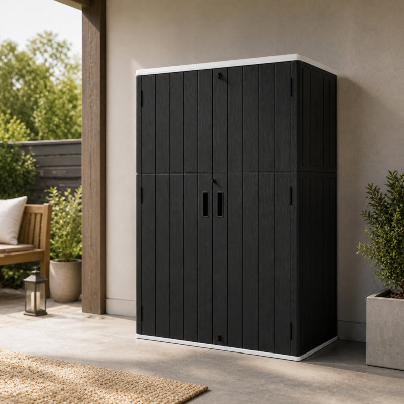 Armoire de rangement extérieure verticale résistante aux intempéries de 426 gallons avec panneaux multiparois