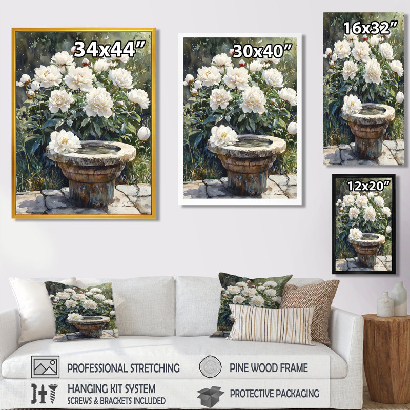Bashford - impressions murales florales, Reproduction encadrée d'une seule photo, Doré, H 20 po x l 12 po