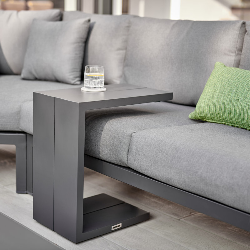 Elba Charcoal Aluminum Outdoor Side Table
