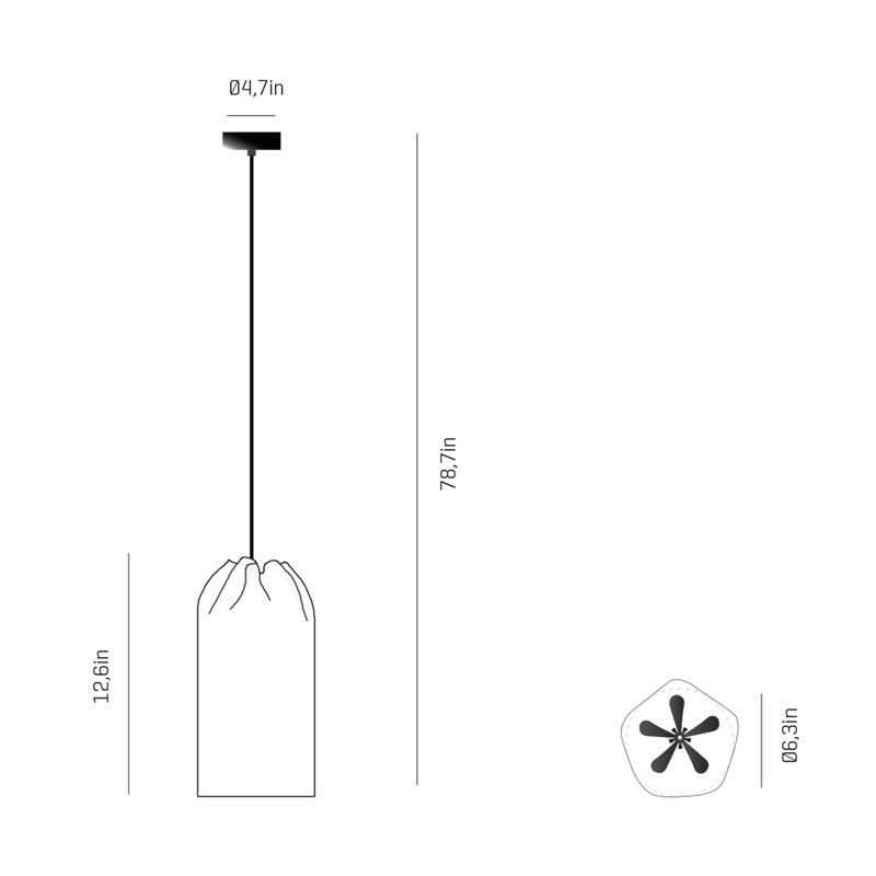Agasallo Pendant, 11.8" H x 63" W x 1.2" D
