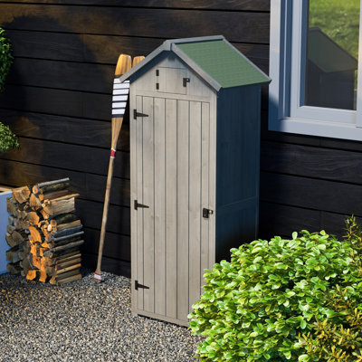 Varen Rustic Wooden Garden Shed with Lockable Doors and Detachable Shelves