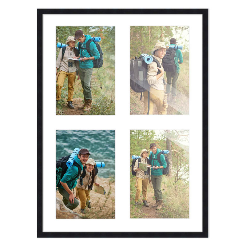 Cadre en bois, 4 po x 6 po, 10 po x 14 po, Noir / blanc