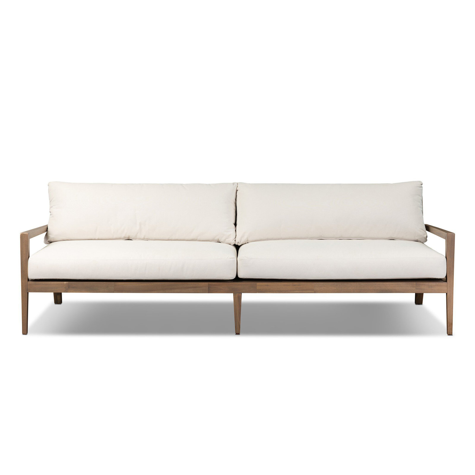 94" Acacia Patio Sofa, Ashen Acacia, Lorel Ivory
