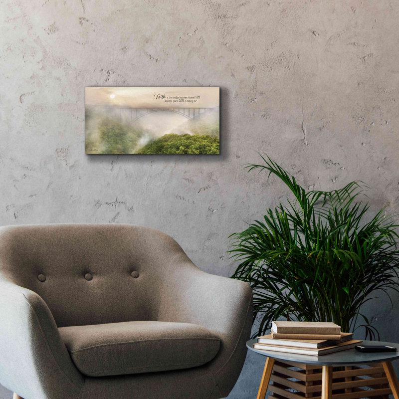 «Faith is the Bridge» par Lori Deiter, art mural sur toile, H 12 po x l 24 po x P 0,75 po