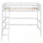 Lit mezzanine simple en bois avec échelle-1998462796