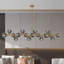 Lustre moderne 17 lumières linéaire noir et doré Mid-Century pour salle à manger