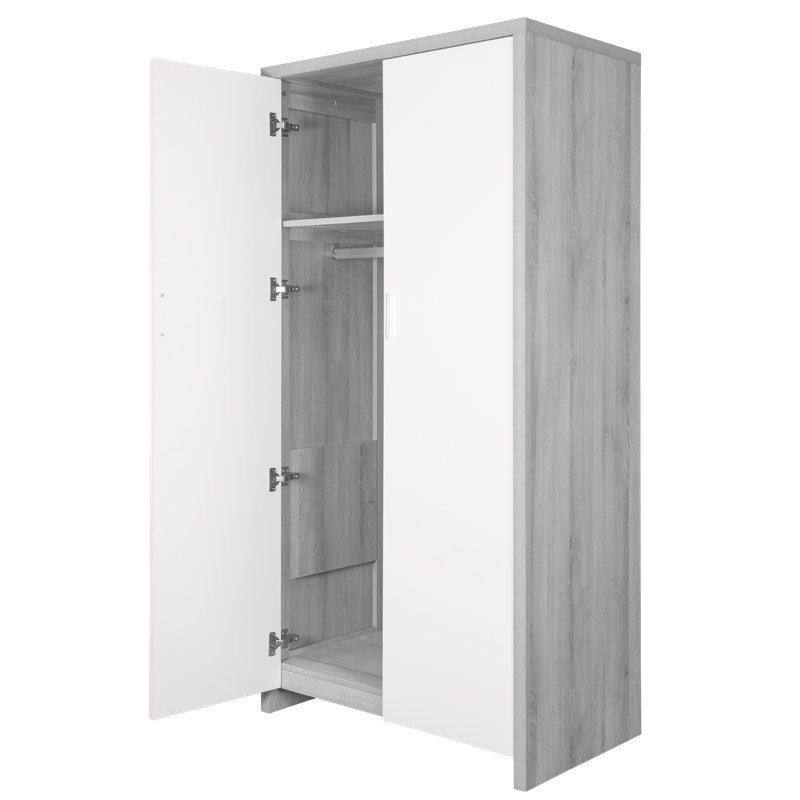 Tutti Bambini Modena 2 Door Wardrobe, White/Grey Ash