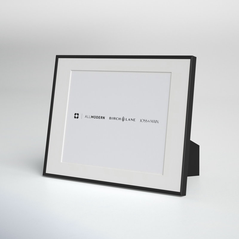 Feronia Metal Picture Frame with Mat, 10" x 8", Black