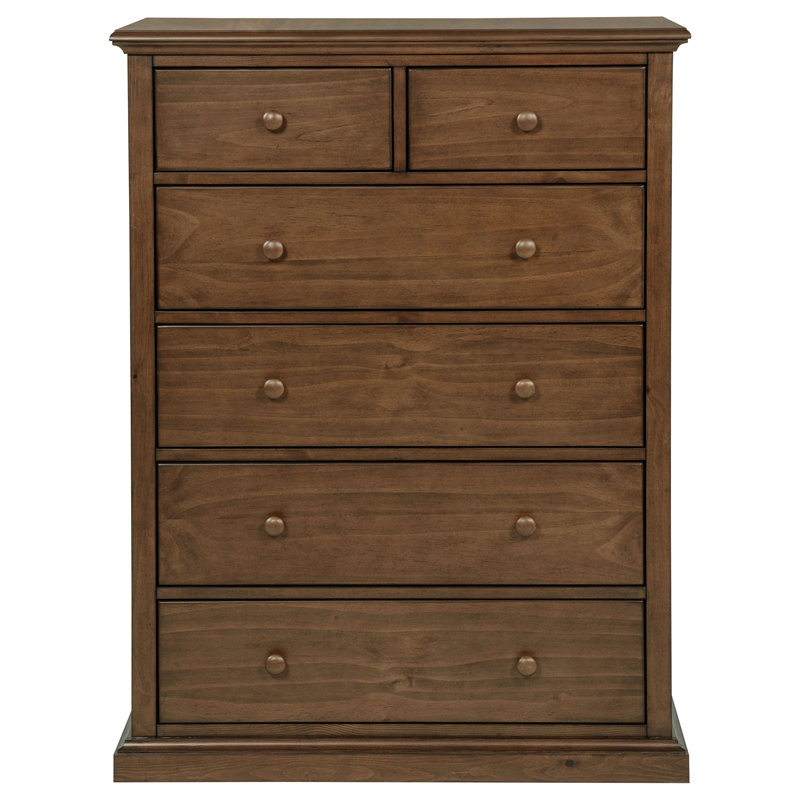 Commode 6 tiroirs Carlo, Brun moyen