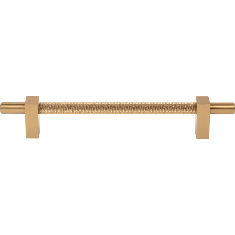 Larkin 3 Knurled Center Bar Pull, Satin Bronze, 3 3/4"
