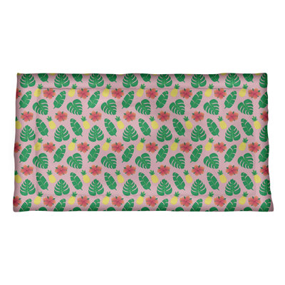 Taie décorative à motif tropical noir Katelyn Elizabeth - Microfibre