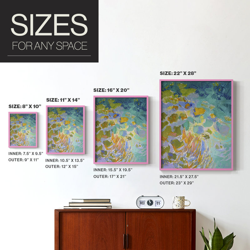 «Lift Me Fly Me», reproduction encadrée - bois massif, Rose, H 10 po x l 8 po