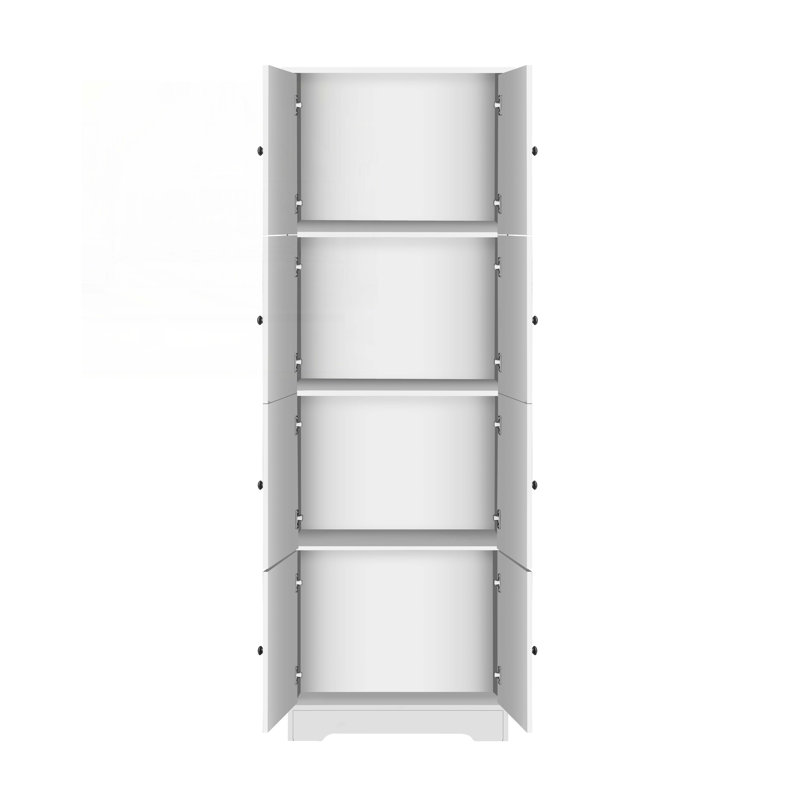 Grande armoire de rangement avec 8 portes et 4 tablettes, Noir / blanc