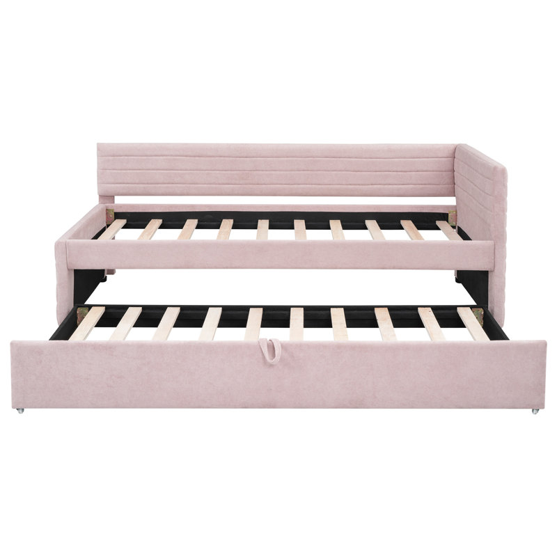 Lit de jour rembourré avec couchette, Rose