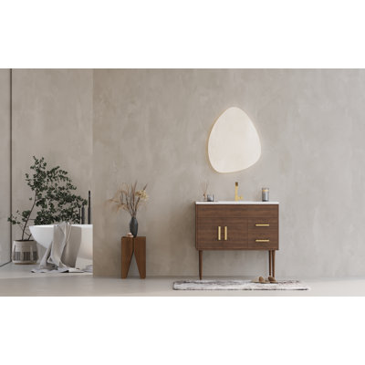 Garland 37'' Single Bathroom Vanity with Quartz Top