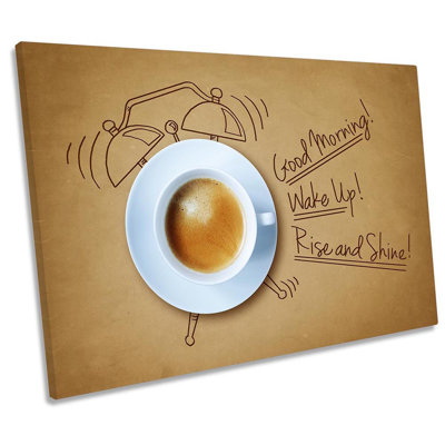 Coffee Wake Up Morning - Wrapped Canvas Print