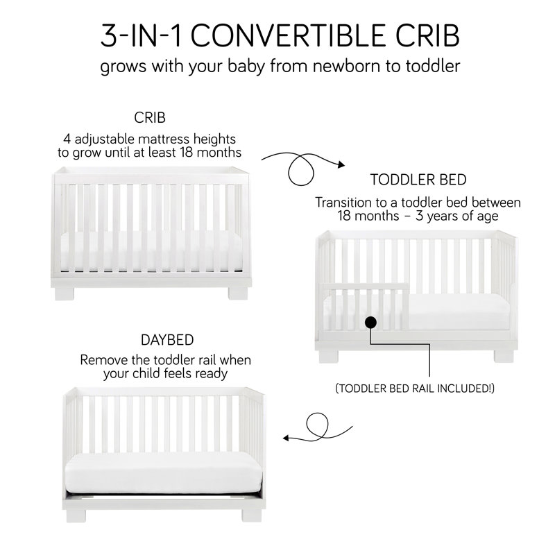 Modo 3-in-1 Convertible Crib, Gray
