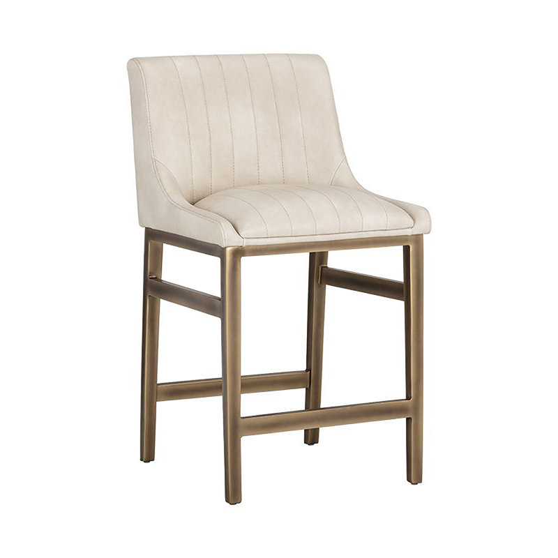 Halden Upholstered Bar Stool, Bravo Metal, Counter Stool (26" Seat Height)