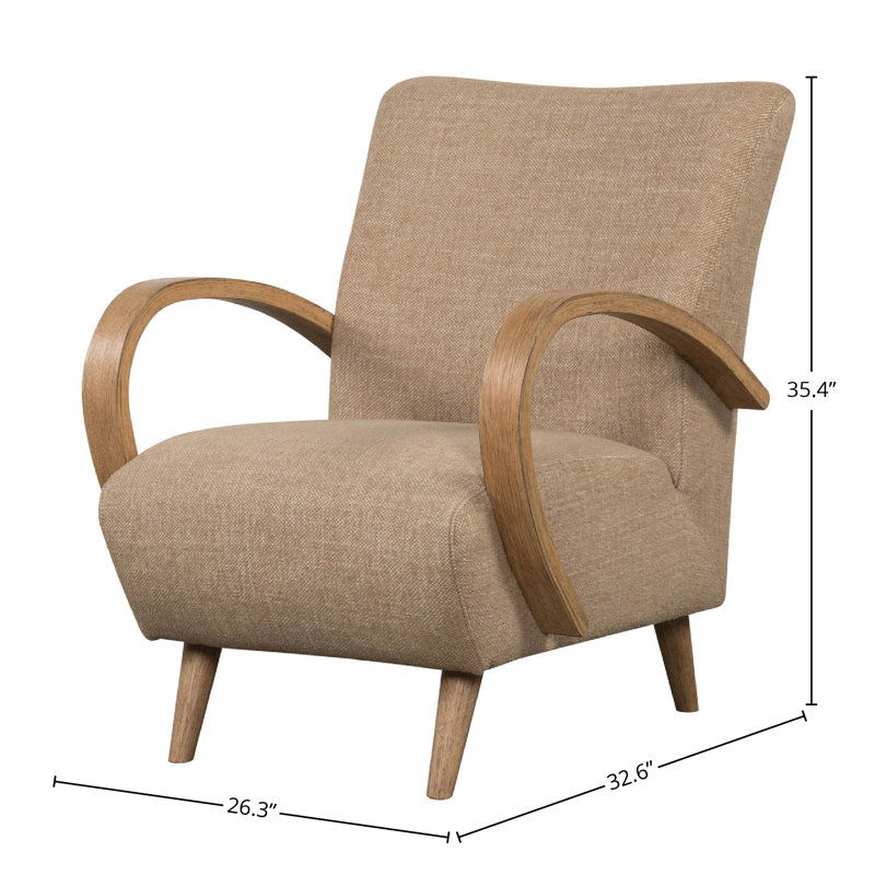 Fauteuil club rembourré Shinaire, Polyester texturé miel