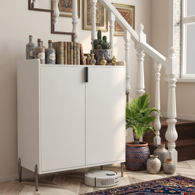 Armoire à vin 32 "avec porte-bouteilles 12 bouteilles et 2 portes
